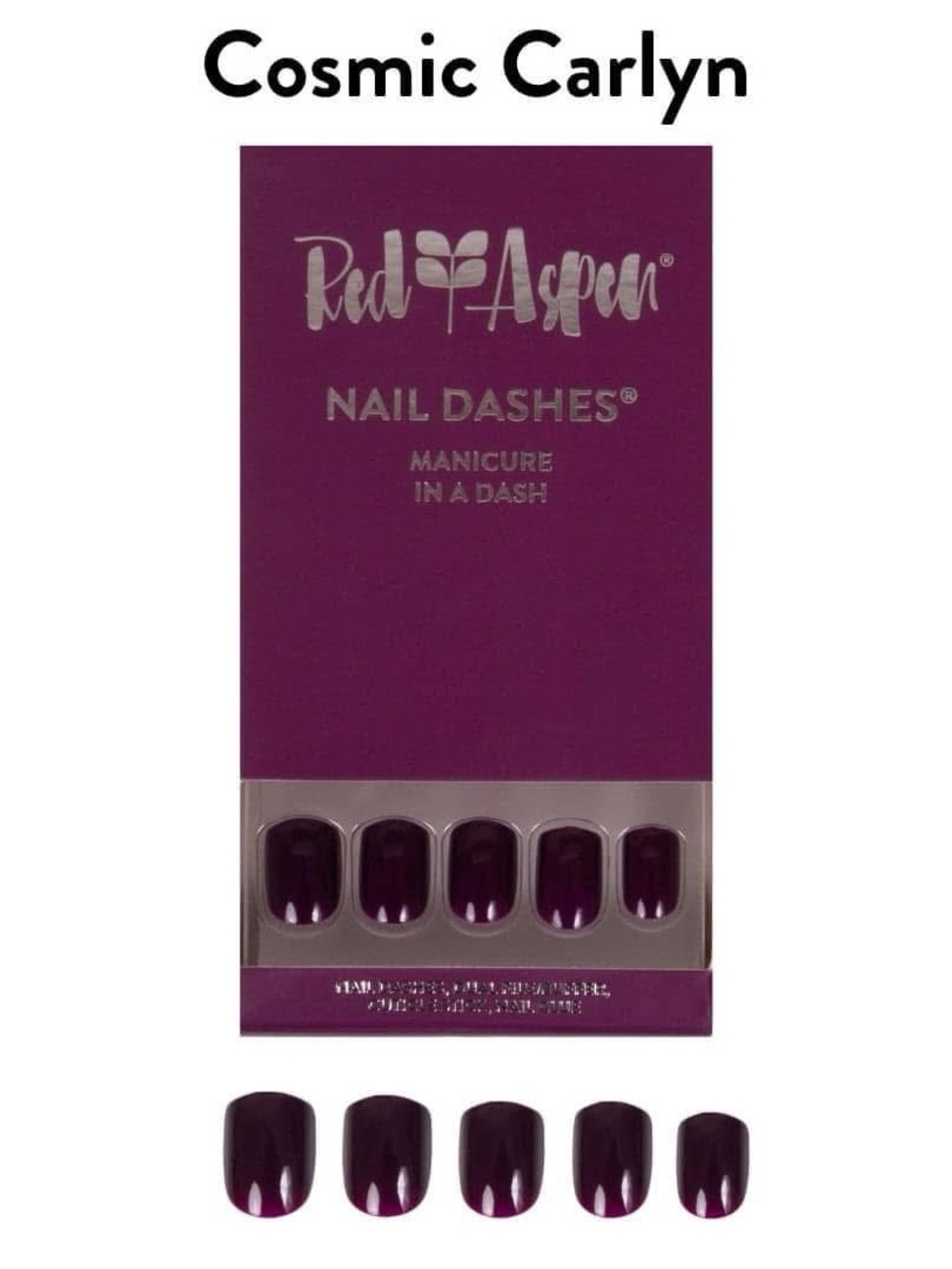 NIB Red Aspen Cosmic Carlyn Press-On Nail Dashes